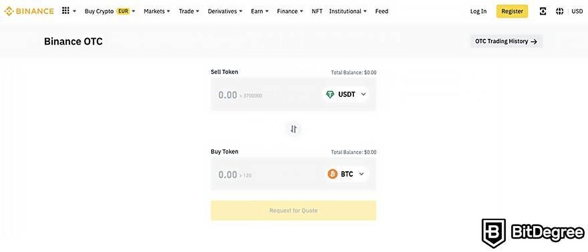 Best crypto OTC trading platform: Binance OTC