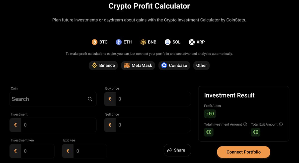 CoinStats crypto portfolio management