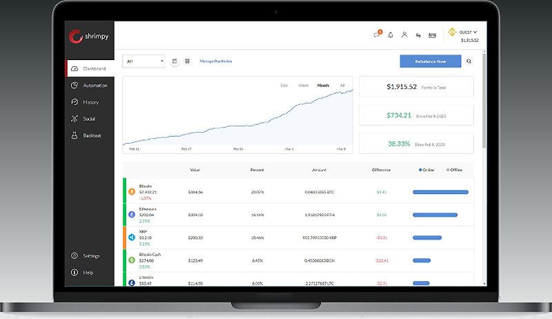 Crypto trading bot interface